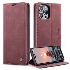 CASEME 013 Series for iPhone 14 Pro 6.1 inch Anti-fall PU Leather Wallet Case Magnetic Auto-absorbed Stand Anti-scratch Phone Cover - TechGearPal