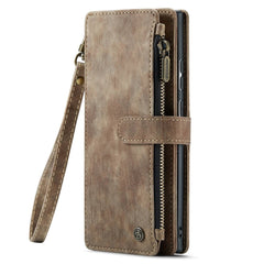 For Samsung Galaxy S22 Ultra 5G Phone Cases with Strap CASEME C30 Zipper Multiple Card Holder PU Leather Cover