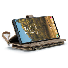 For Samsung Galaxy S22 Ultra 5G Phone Cases with Strap CASEME C30 Zipper Multiple Card Holder PU Leather Cover