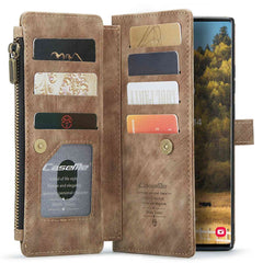 For Samsung Galaxy S22 Ultra 5G Phone Cases with Strap CASEME C30 Zipper Multiple Card Holder PU Leather Cover