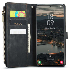 Für Samsung Galaxy S22+ 5G-Telefonhüllen mit Riemen CASEME C30 Reißverschluss Mehrere Kartenhalter PU-Lederabdeckung 