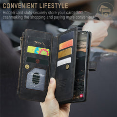 Für Samsung Galaxy S22+ 5G-Telefonhüllen mit Riemen CASEME C30 Reißverschluss Mehrere Kartenhalter PU-Lederabdeckung 