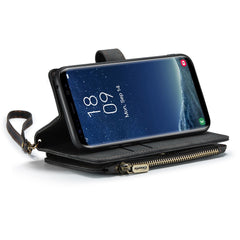 Für Samsung Galaxy S22 5G-Telefonhüllen mit Riemen CASEME C30 Reißverschluss Mehrere Kartenhalter PU-Lederabdeckung 