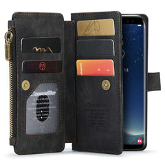 Für Samsung Galaxy S22 5G-Telefonhüllen mit Riemen CASEME C30 Reißverschluss Mehrere Kartenhalter PU-Lederabdeckung 