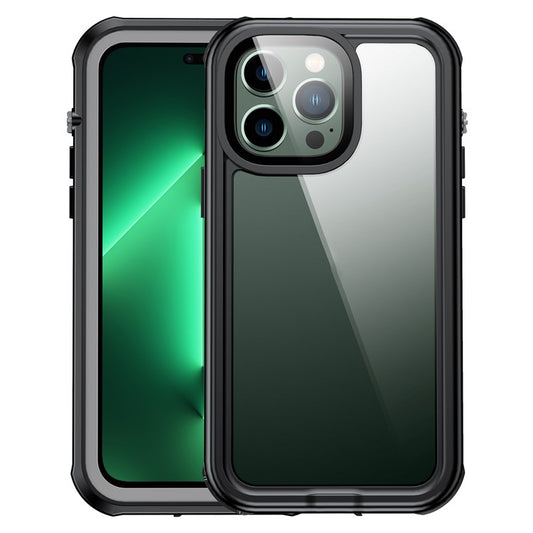 For iPhone 14 Pro 6.1 inch Transparent IP68 Waterproof Phone Case Anti-shock Neoprene Coated Mobile Phone Cover - TechGearPal