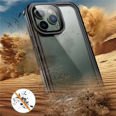 For iPhone 14 Pro 6.1 inch Transparent IP68 Waterproof Phone Case Anti-shock Neoprene Coated Mobile Phone Cover - TechGearPal