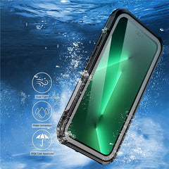For iPhone 14 Pro 6.1 inch Transparent IP68 Waterproof Phone Case Anti-shock Neoprene Coated Mobile Phone Cover - TechGearPal
