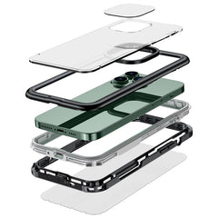 For iPhone 14 Pro 6.1 inch Transparent IP68 Waterproof Phone Case Anti-shock Neoprene Coated Mobile Phone Cover - TechGearPal