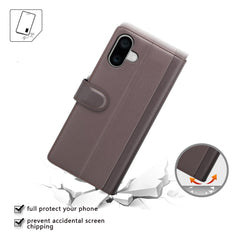 For iPhone 16 Case Genuine Split Leather Phone Cover with Wallet Stand