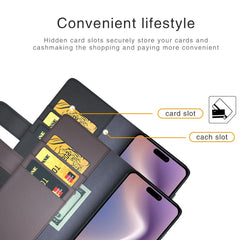 For iPhone 16 Case Genuine Split Leather Phone Cover with Wallet Stand