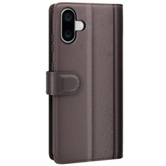 For iPhone 16 Case Genuine Split Leather Phone Cover with Wallet Stand