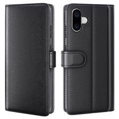 For iPhone 16 Case Genuine Split Leather Phone Cover with Wallet Stand