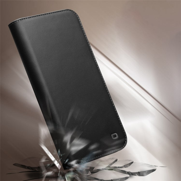QIALINO For iPhone 14 Plus Classic 2nd-Series Shockproof Phone Case Flip Wallet Cover Stand Business Style Genuine Leather Phone Shel - TechGearPal