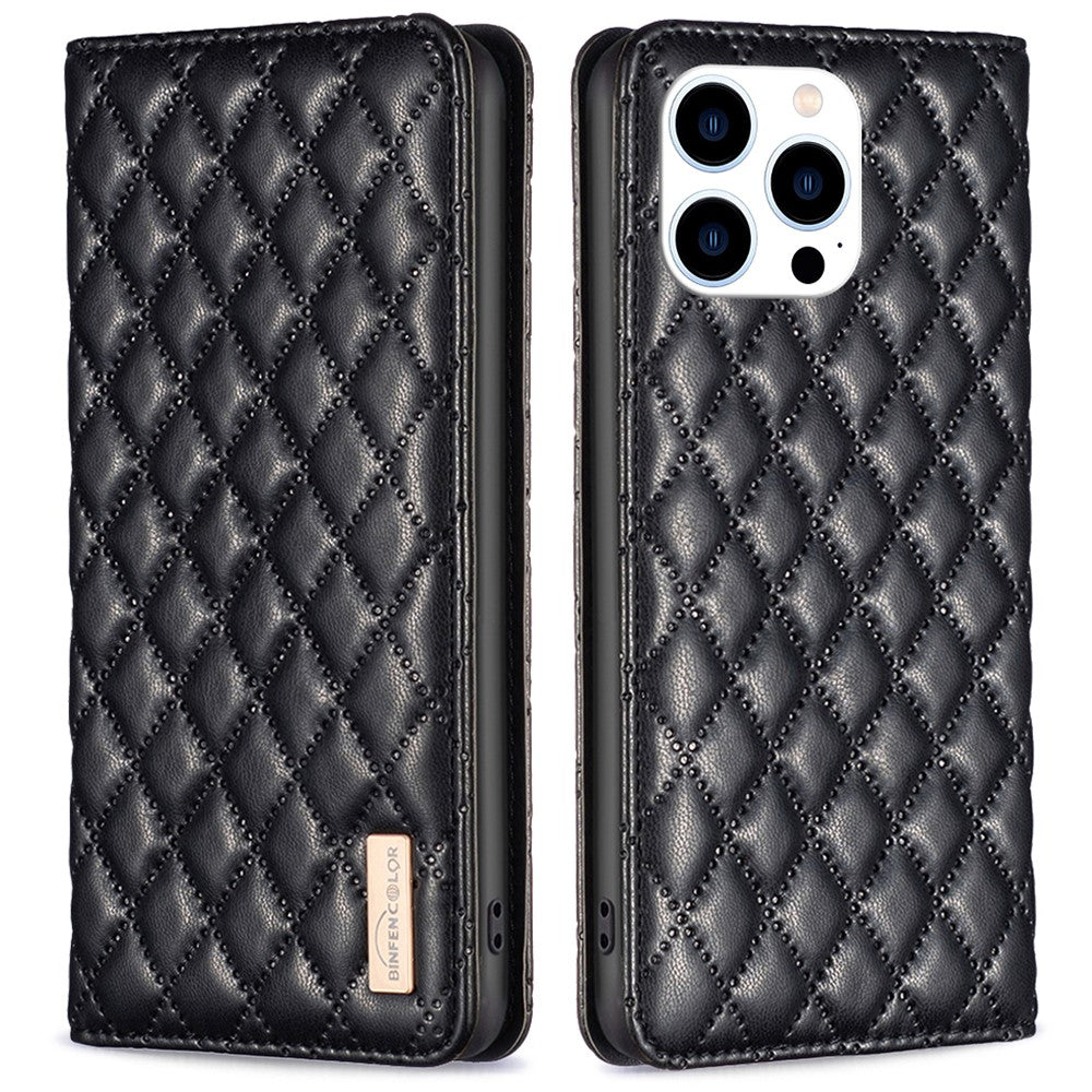 BINFEN COLOR BF Style-16 For iPhone 16 Pro Max Case PU Leather Phone Cover with Card Slots - TechGearPal