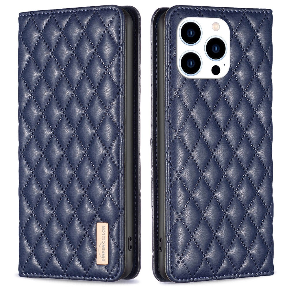 BINFEN COLOR BF Style-16 For iPhone 16 Pro Max Case PU Leather Phone Cover with Card Slots