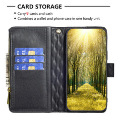 BINFEN COLOR BF Style-15 For iPhone 16 Pro Max Case Rhombus Imprint Leather Phone Cover