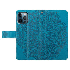 For iPhone 16 Pro Case PU Leather Stand Wallet Phone Cover Mandala Imprinted
