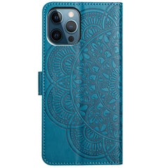 For iPhone 16 Pro Case PU Leather Stand Wallet Phone Cover Mandala Imprinted