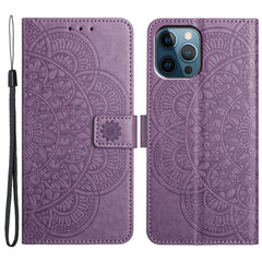 For iPhone 16 Pro Case PU Leather Stand Wallet Phone Cover Mandala Imprinted