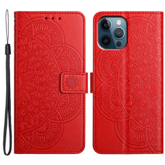 For iPhone 16 Pro Case PU Leather Stand Wallet Phone Cover Mandala Imprinted