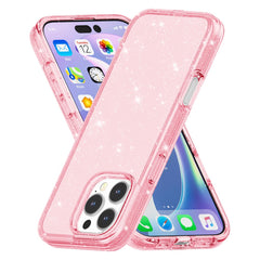 For iPhone 16 Pro Case Hard PC Soft TPU Glitter Phone Cover - Purple