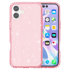 For iPhone 16 Case Sparkly Glitter TPU Frame PC Back Hybrid Phone Cove - TechGearPal
