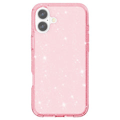 For iPhone 16 Case Sparkly Glitter TPU Frame PC Back Hybrid Phone Cove - TechGearPal