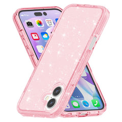 For iPhone 16 Case Sparkly Glitter TPU Frame PC Back Hybrid Phone Cove - TechGearPal