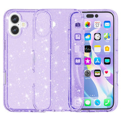 For iPhone 16 Case Sparkly Glitter TPU Frame PC Back Hybrid Phone Cove - TechGearPal