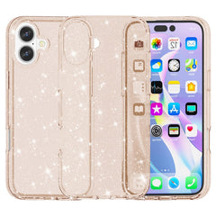 For iPhone 16 Case Sparkly Glitter TPU Frame PC Back Hybrid Phone Cove - TechGearPal