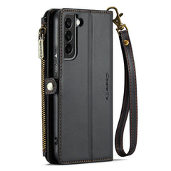 For Samsung Galaxy S22 5G Leather Case CASEME C36 Zipper Multiple Card Slots Phone Cover with Straps