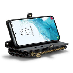 For Samsung Galaxy S22 5G Leather Case CASEME C36 Zipper Multiple Card Slots Phone Cover with Straps