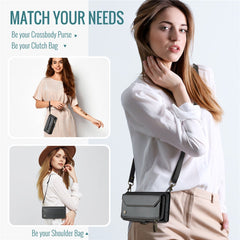 For Samsung Galaxy S22 5G Leather Case CASEME C36 Zipper Multiple Card Slots Phone Cover with Straps