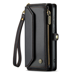 For Samsung Galaxy S23 FE Leather Case CASEME C36 Zipper Multiple Card Slots Phone Cover with Straps