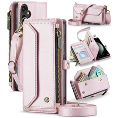 For Samsung Galaxy S23 FE Leather Case CASEME C36 Zipper Multiple Card Slots Phone Cover with Straps