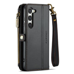 For Samsung Galaxy S23+ Leather Case CASEME C36 Zipper Multiple Card Slots Phone Cover with Straps