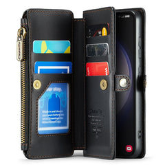 For Samsung Galaxy S23+ Leather Case CASEME C36 Zipper Multiple Card Slots Phone Cover with Straps