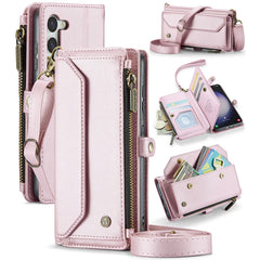 For Samsung Galaxy S23+ Leather Case CASEME C36 Zipper Multiple Card Slots Phone Cover with Straps