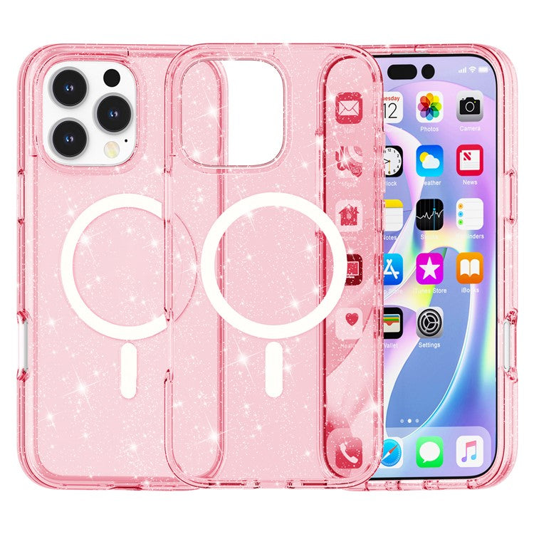 For iPhone 16 Pro Max Case Sparkly Glitter PC+TPU Phone Cover Compatible with MagSaf - TechGearPal