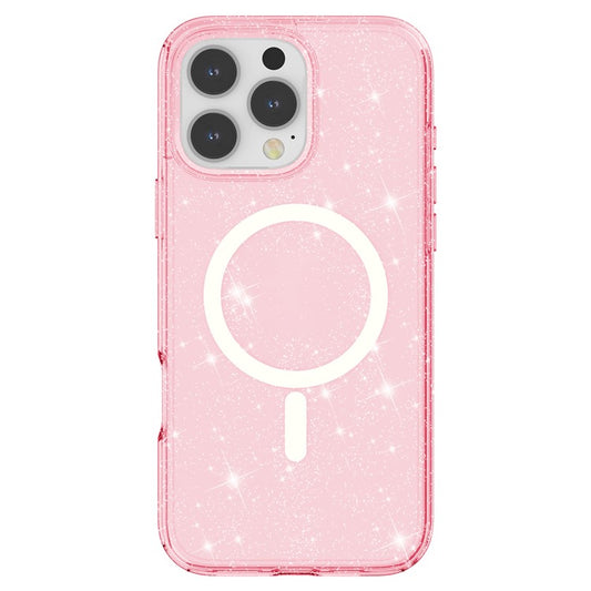For iPhone 16 Pro Max Case Sparkly Glitter PC+TPU Phone Cover Compatible with MagSaf