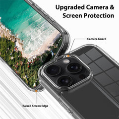 For iPhone 16 Pro Case Acrylic + TPU Anti-Scratch Clear Back Phone Cover