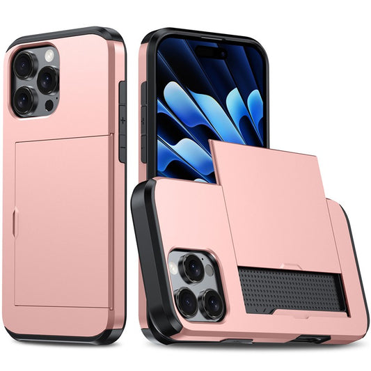 For iPhone 16 Pro Case Hidden Card Holder TPU + PC Phone Cover - TechGearPal