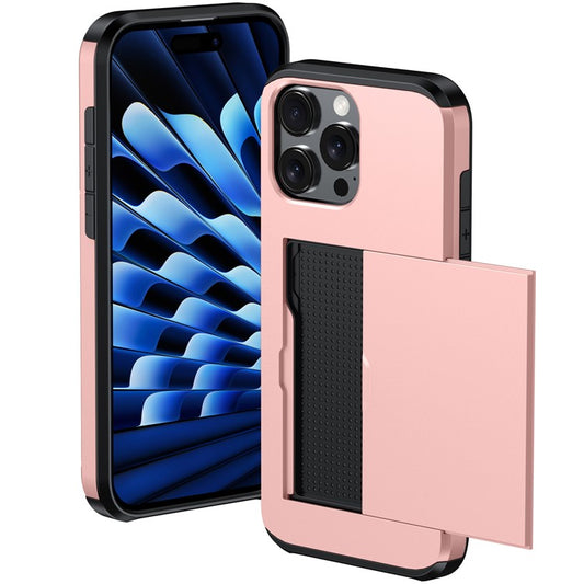 For iPhone 16 Pro Case Hidden Card Holder TPU + PC Phone Cover - TechGearPal