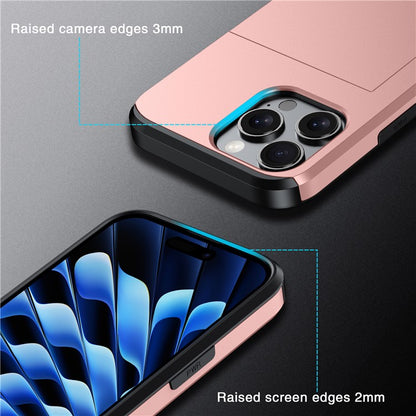 For iPhone 16 Pro Case Hidden Card Holder TPU + PC Phone Cover - TechGearPal