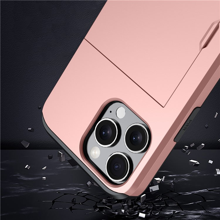 For iPhone 16 Pro Case Hidden Card Holder TPU + PC Phone Cover - TechGearPal