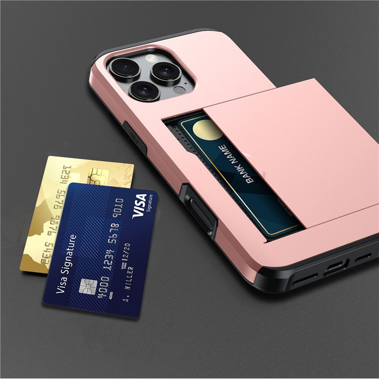 For iPhone 16 Pro Case Hidden Card Holder TPU + PC Phone Cover - TechGearPal