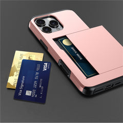 For iPhone 16 Pro Case Hidden Card Holder TPU + PC Phone Cover - TechGearPal