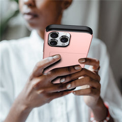 For iPhone 16 Pro Case Hidden Card Holder TPU + PC Phone Cover - TechGearPal