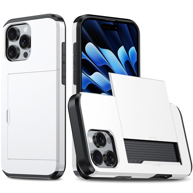 For iPhone 16 Pro Case Hidden Card Holder TPU + PC Phone Cover - TechGearPal