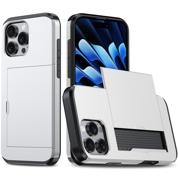 For iPhone 16 Pro Case Hidden Card Holder TPU + PC Phone Cover - TechGearPal